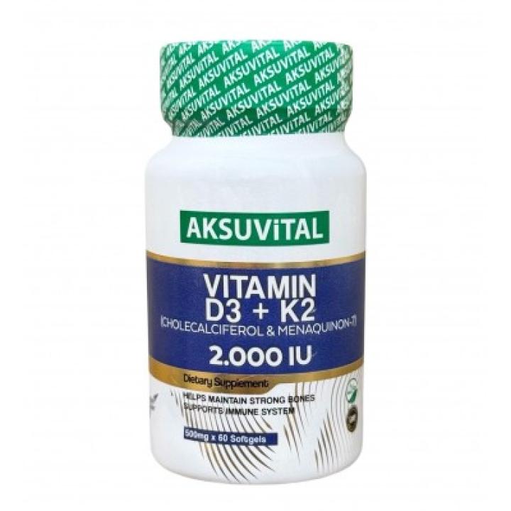 AKSU VITAL vitamin D3+K2 2.000 IU 60 капсул