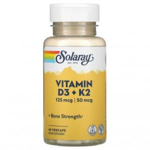 Solaray Vitamin D3+K2 125 мкг 60 растительных капсул
