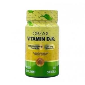ORZAX Vitamin D3K2 5000 IU 120 Softgels