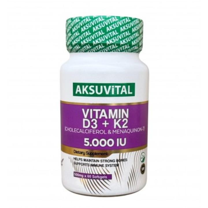 AKSU VITAL vitamin D3+K2 5.000 IU 60 капсул